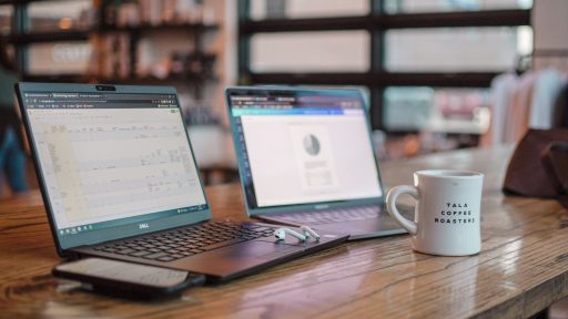 laptops on a table